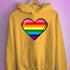 Gilbert Baker Original LGBTQ Gay Rainbow Pride 8-Bit Pixel Heart - Mustard